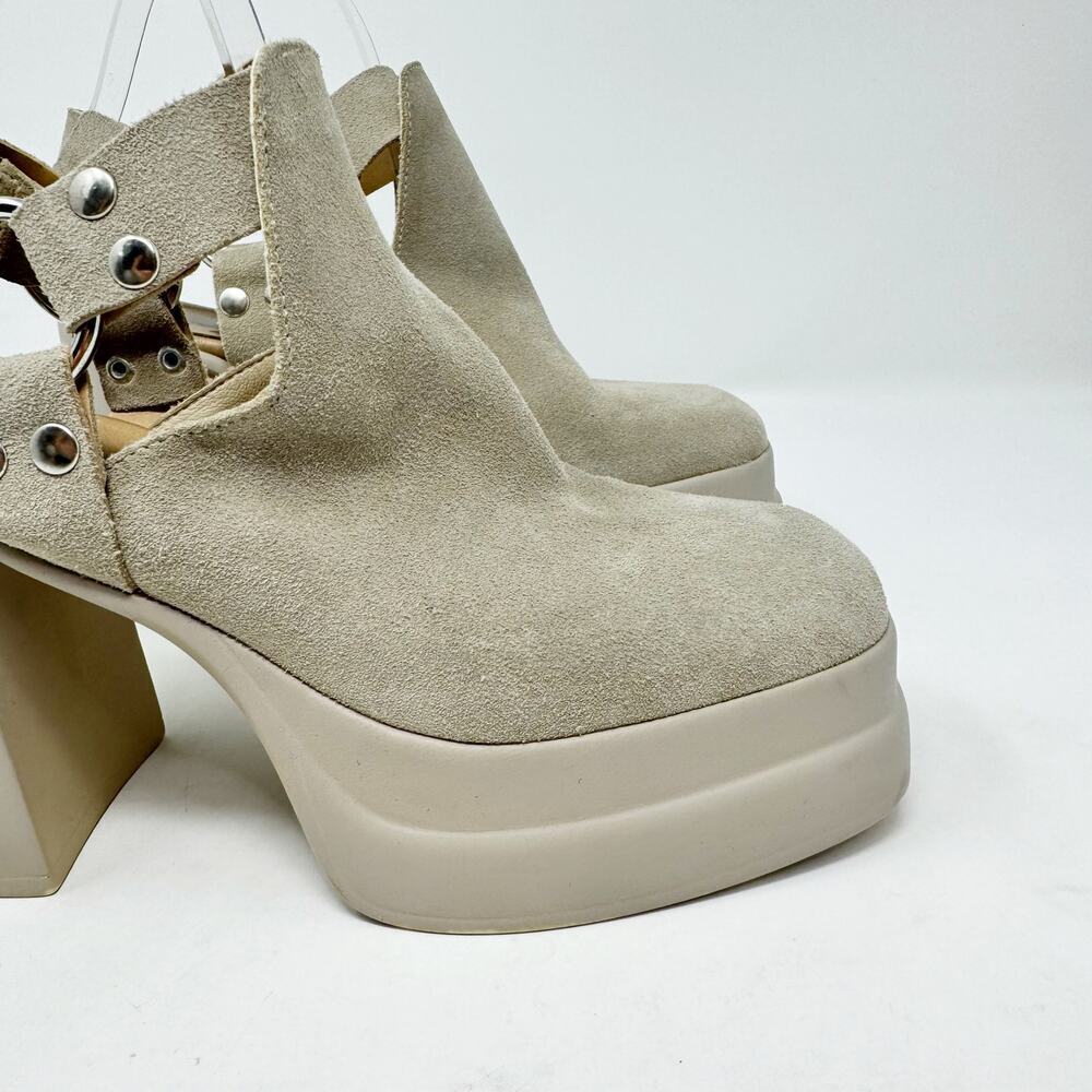 Free People Hybrid Harness Suede Platform Booties in Grey Diamond Size 6.5 - Picture 6 of 12